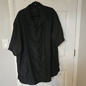 Cubavera Black Lightweight Shirt Jacket Relaxed Fit